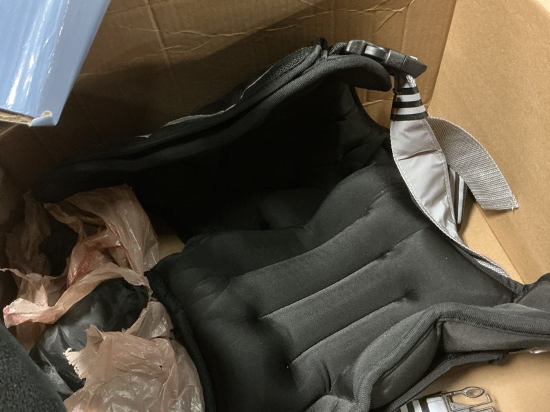 Condition photo showing As Is for VBSD Adjustable Weighted Vest for Women Men 4-10lb/11-20lb/20-32lb Vest with 6 Ironsand Weights Body Weight Vest with Reflective Strip for Running Walking Strength Training Workouts 11-20LB Black