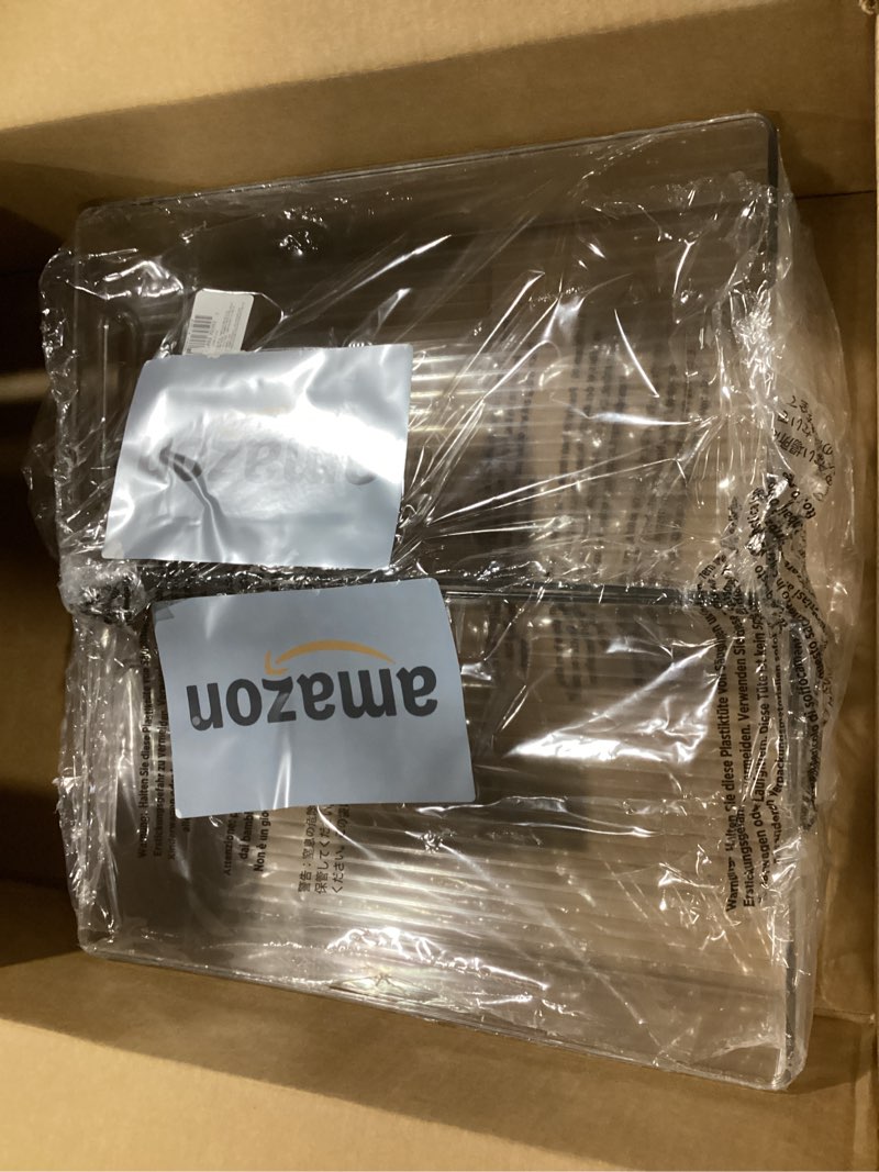 Condition photo showing New/Like New for idesign stackable fridge bin - storage bin for freezer or pantry, set of 2, clear, made in usa pack of 2