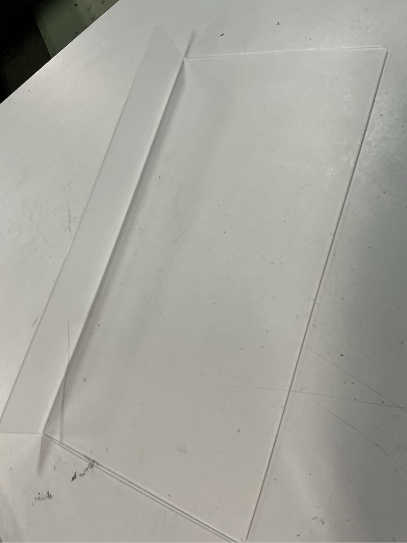 Condition photo showing As Is for pretyzoom acrylic sink water splash guard, 15.7x8 inches sink splash guards splatter panel, kitchen protective splatter barrier, universal fit 40.00x21.00x5.00cm
