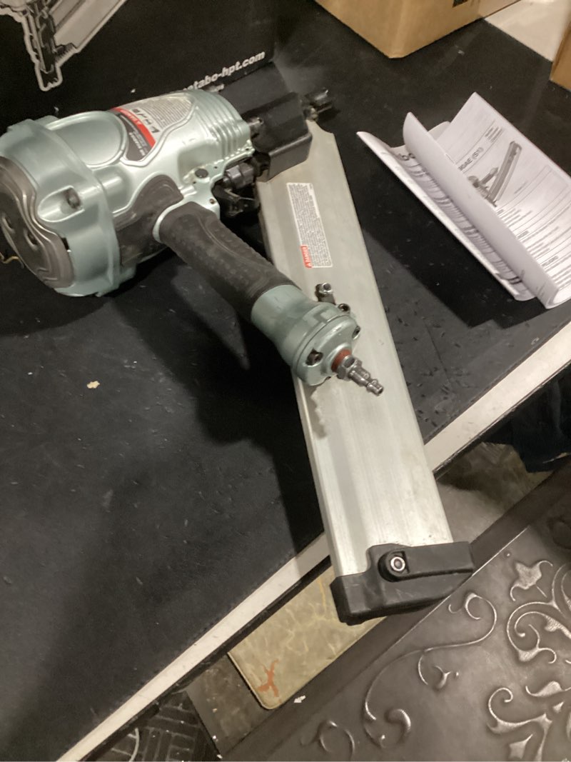 Condition photo showing As Is for metabo hpt 3-1/2-in 30-degree pneumatic framing nailer