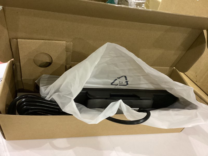 Condition photo showing As Is for Cyber Acoustics USB Speaker Bar (CA-2890) – Stereo USB Powered Speaker, Easily Clamps to Monitor, Convenient Controls