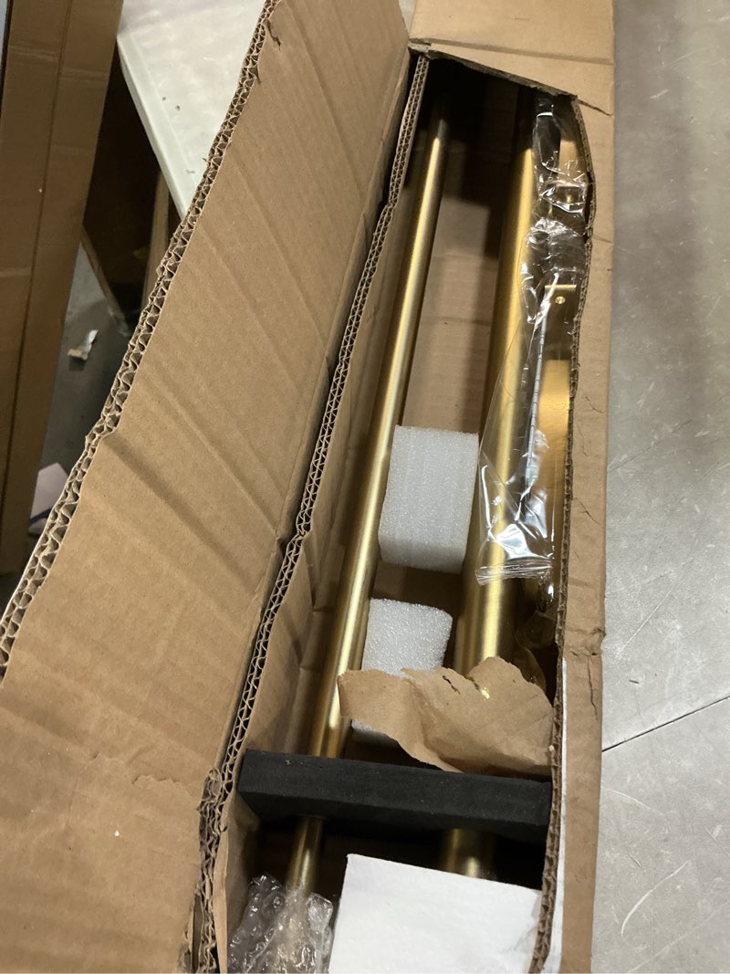 Condition photo showing Good Condition for KAMANINA Double Curtain Rod 72 to 144 Inches(6-12 Feet) Champagne Gold Curtain Rods for Windows 66 to 120 Inches, 7/8 Inch Heavy Duty Drapery Rod with Crackle Glass Finials Champagne Gold 72-144"(7/8 inch)