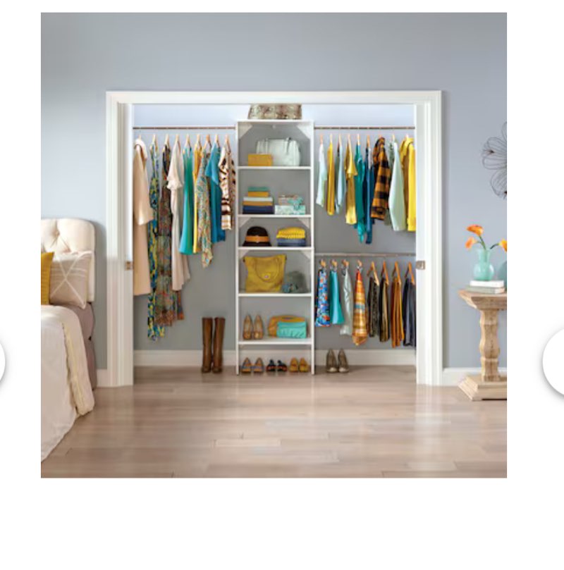ClosetMaid BrightWood 5-ft to 10-ft W x 6.85-ft H White Solid Shelving Wood Closet System