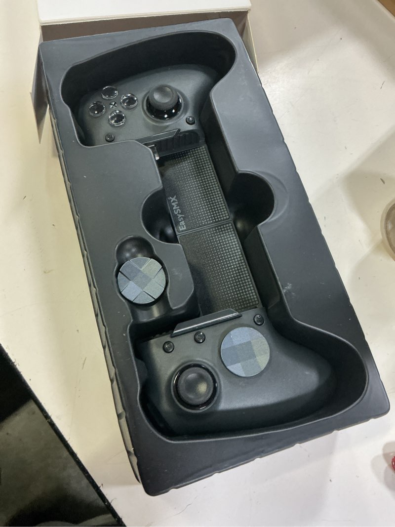 Condition photo showing Good Condition for easysmx m20 mobile game controller for android, iphone 15/16/17 & ipad mini 6/7, dual abxy switch, hall anti-drift joysticks, dual triggers, 1000hz polling rate, plug and play, black. black type-c