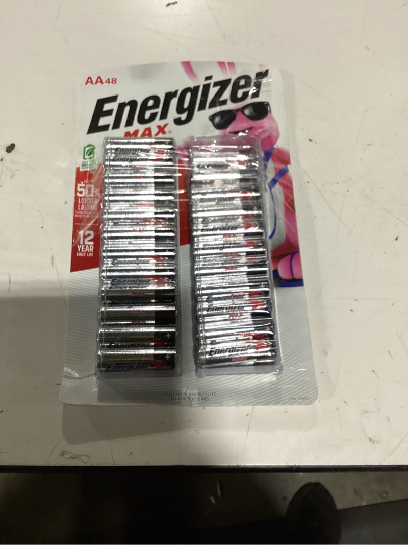Condition photo showing As Is for energizer max alkaline aa batteries, 48-pack