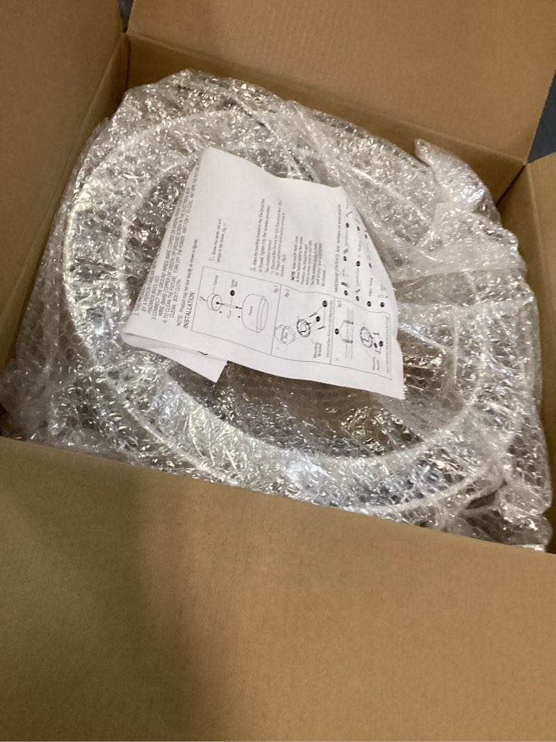 Condition photo showing Good Condition for 3-Light Semi Flush Mount Ceiling Light, 16" Drum Light with White Fabric Shade, Modern Close to Ceiling Lamp for Living Room Bedroom Dining Kitchen Hallway Entry (Brushed Gold)