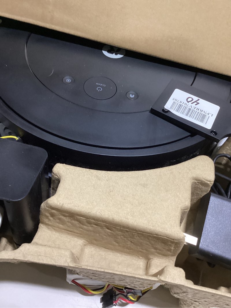 Condition photo showing As Is for iRobot Roomba Robot Vacuum and Mop Combo (Y0140) - Vacuums & mops, Easy to use, Power-Lifting Suction, Multi-Surface Floors, Smart Navigation, Cleans in Neat Rows, Self-Charging, Bagless, Space-Saving Roomba Y0140