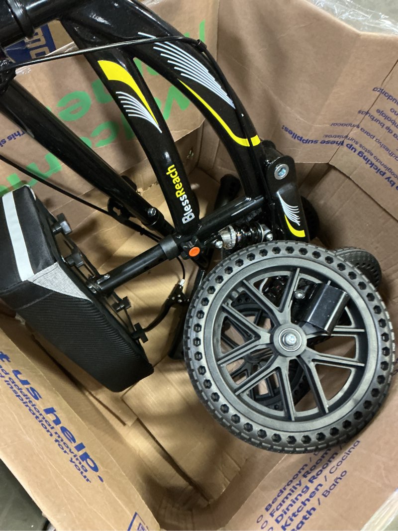 Condition photo showing Good Condition for (Incomplete)Knee Scooter, 300lbs Capacity, 13\" Big PU Seat, Disc Brake Knee Walker, All Terrain Foldable Knee Scooter Walker with Bag for Foot Injuries Compact Crutches Alternative (Black)