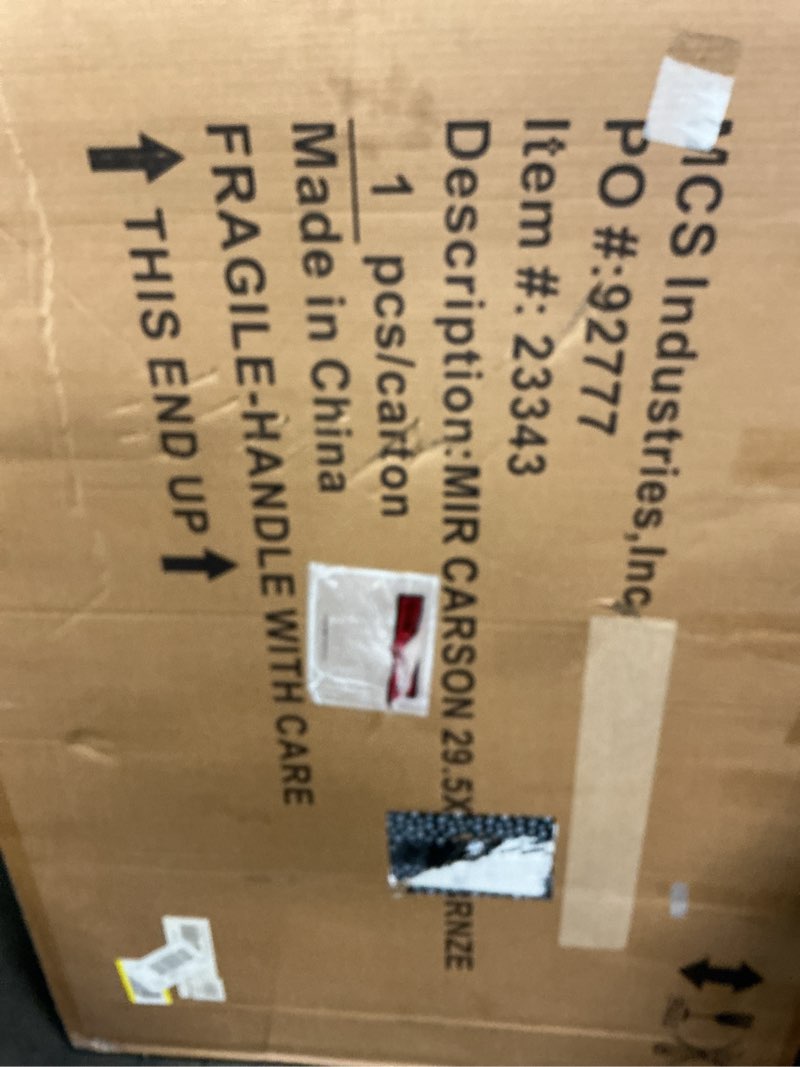 Condition photo showing New/Like New for mcs apex wall mirror, 29.5 x 41.5 inch overall size, bronze