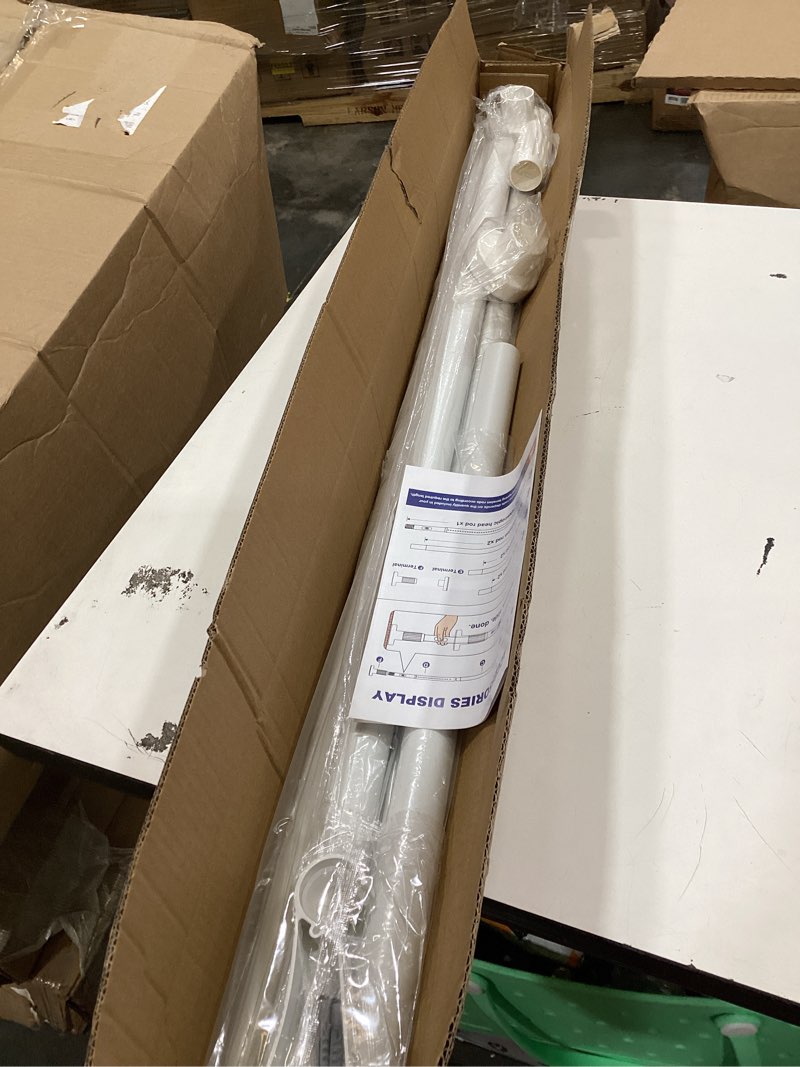 Condition photo showing Good Condition for mexau white tension curtain rods 41-146 in extra long outdoor patio curtain rods no drilling adjustable heavy duty tension rods for windows bathroom living room curtains, rod diameter 1.26in 41-146in-1 pack white