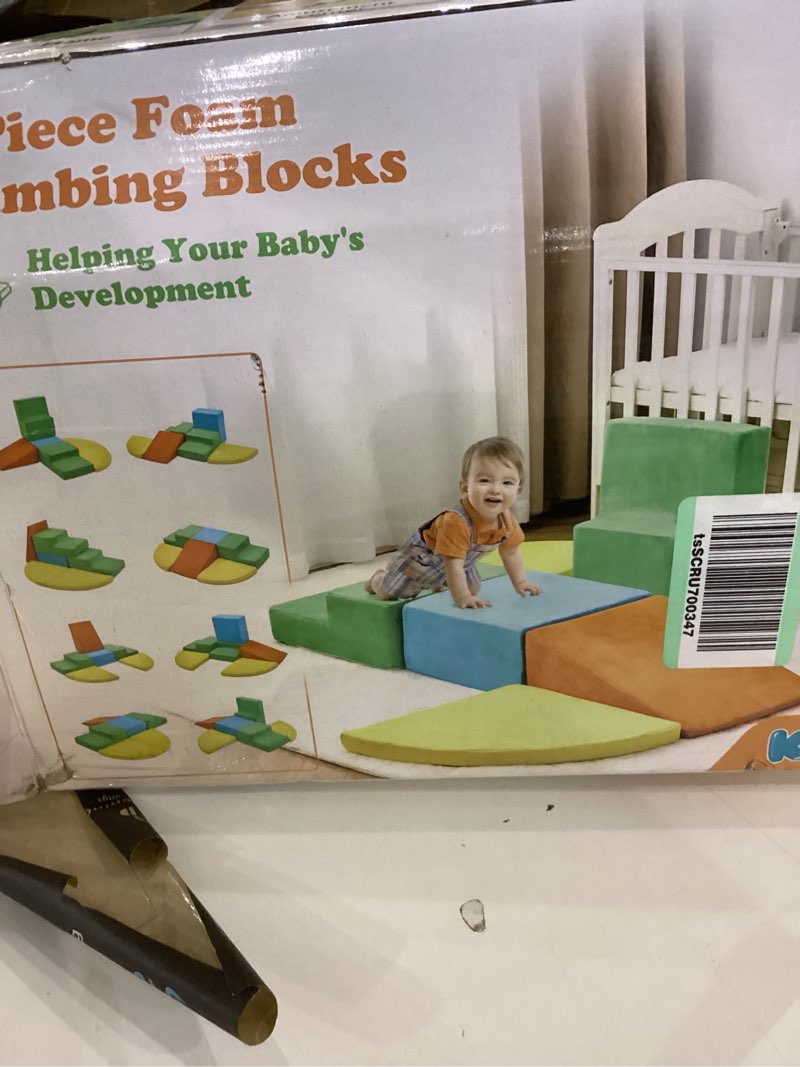 KIZLAND 6 Pieces Climbing Toys for Toddlers, Climb & Crawl Soft Foam Block Activity Play Set, Foam P