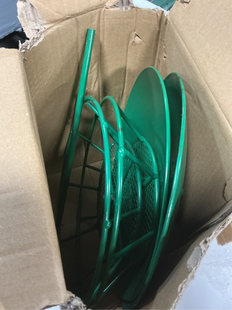 Condition photo showing As Is for 2 pcs suet feeder cylinder bird feeder s-6-2 seed cake feeders green metal feeders for hanging garden backyard outdoors wild birdfeeding