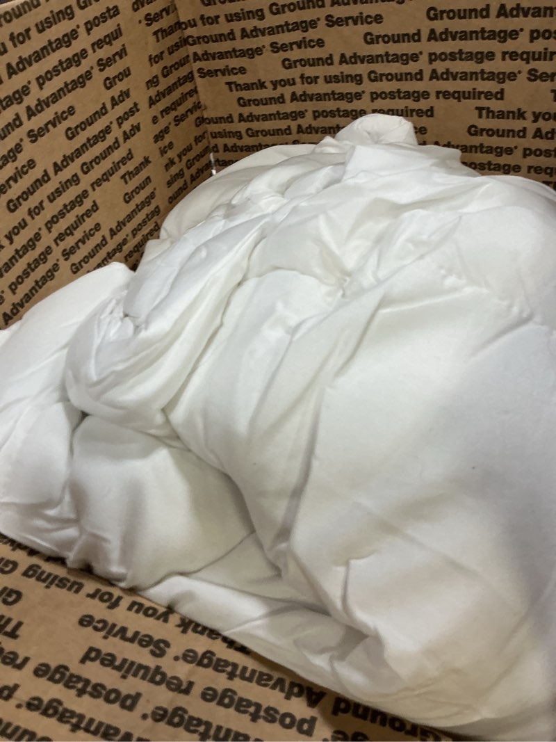 Condition photo showing Good Condition for downcool comforters king size, duvet insert,white all season lightweight quilt, down alternative hotel comforter with corner tabs (white, king 102x90 inches) lightweight comforter king white