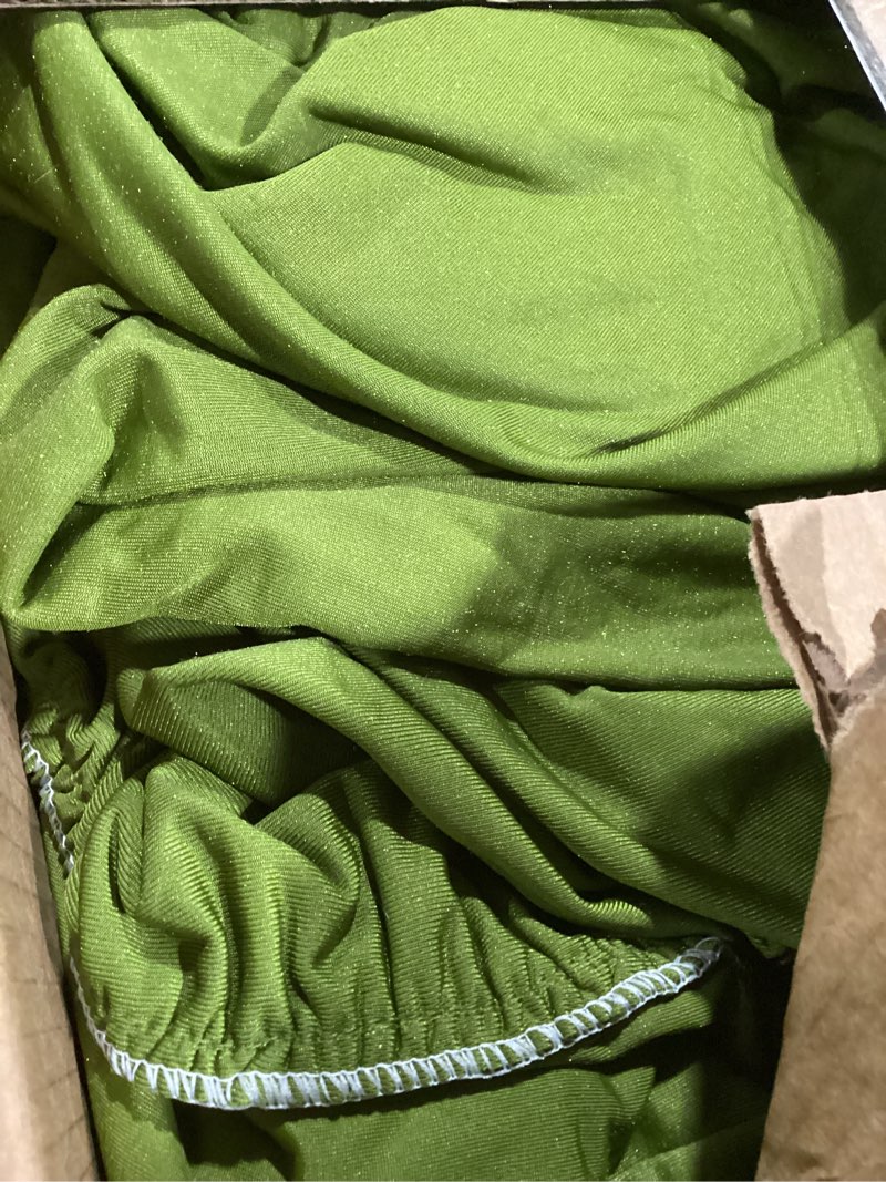 Condition photo showing Good Condition for velvet sofa cover soft decorative luxurious solid exquisite ruffle trim,retro farmhouse vintage sofa slipcover couch furniture protector for 2-3 cushion sofa for living room 1pc 71x118 in olive green 71"x118" olive green