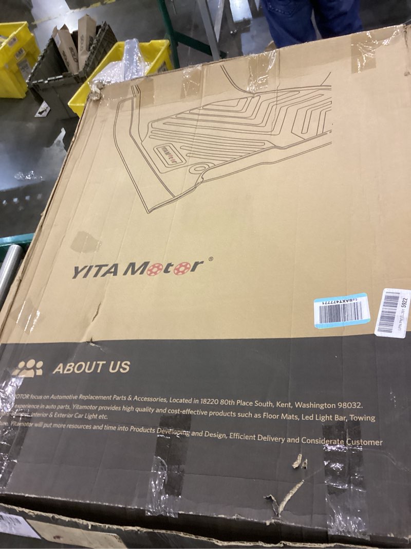 Condition photo showing As Is for YITAMOTOR Floor Mats Fit for Ford F-150/F150 Lightning SuperCrew Cab 2025-2015(Rear w/o U-Seat Flat Storage),TPE All Weather F150 Truck mats, 1st & 2nd Row Bucket Seats