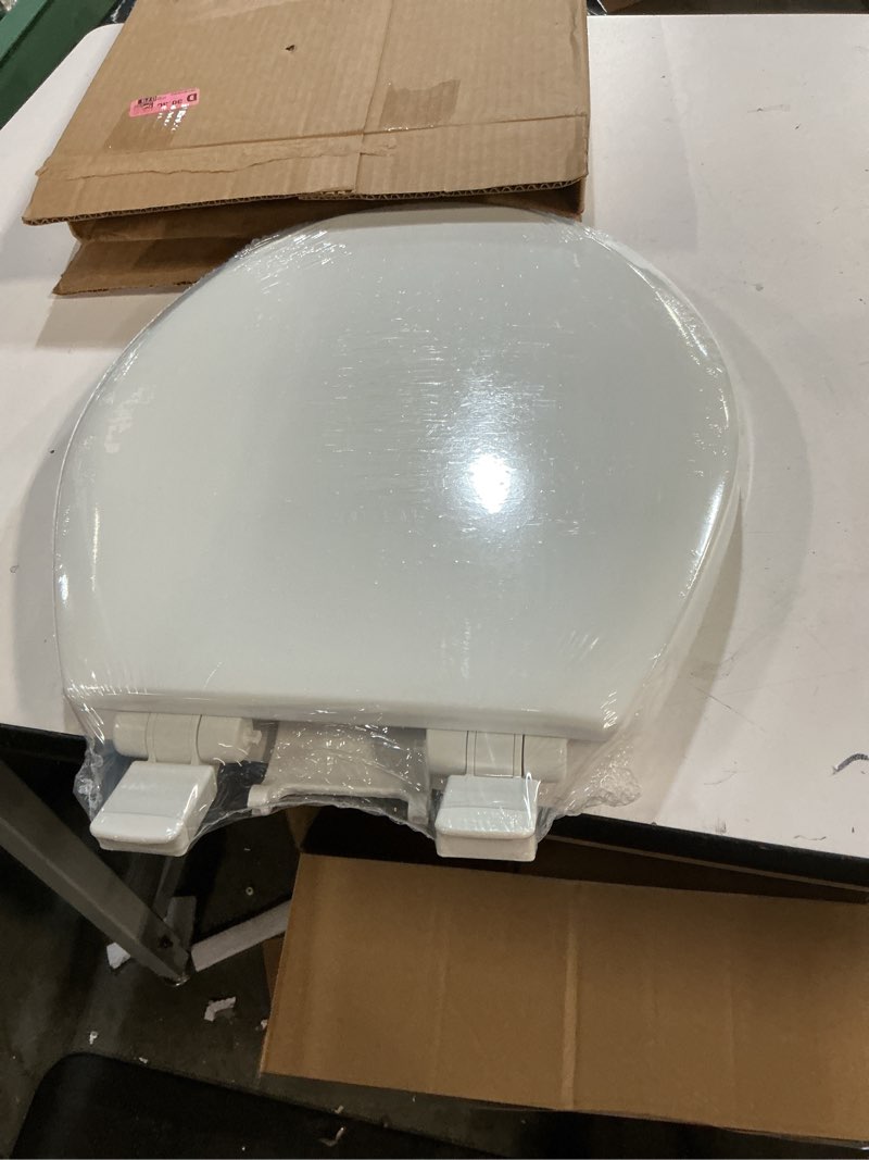 Condition photo showing New/Like New for mayfair nextstep2 slow-close toilet seat with built-in toddler potty training seat, removable, white, round round 2-in-1 toilet seat
