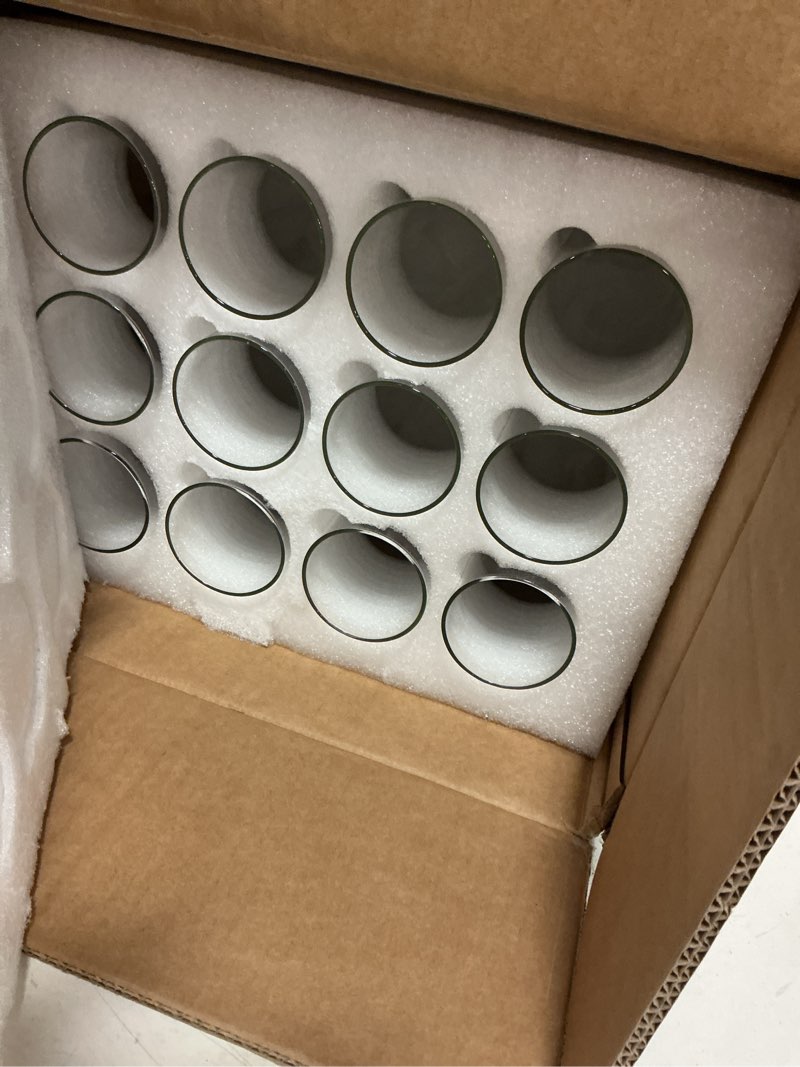 Condition photo showing Good Condition for sandraheer 12 pcs 2.5"w x 14"h hurricane glass candle holders - bottomless glass hurricane pillar candle holder open ended sleeve tube cover for pillar candleholders ?metal candlestick not included?