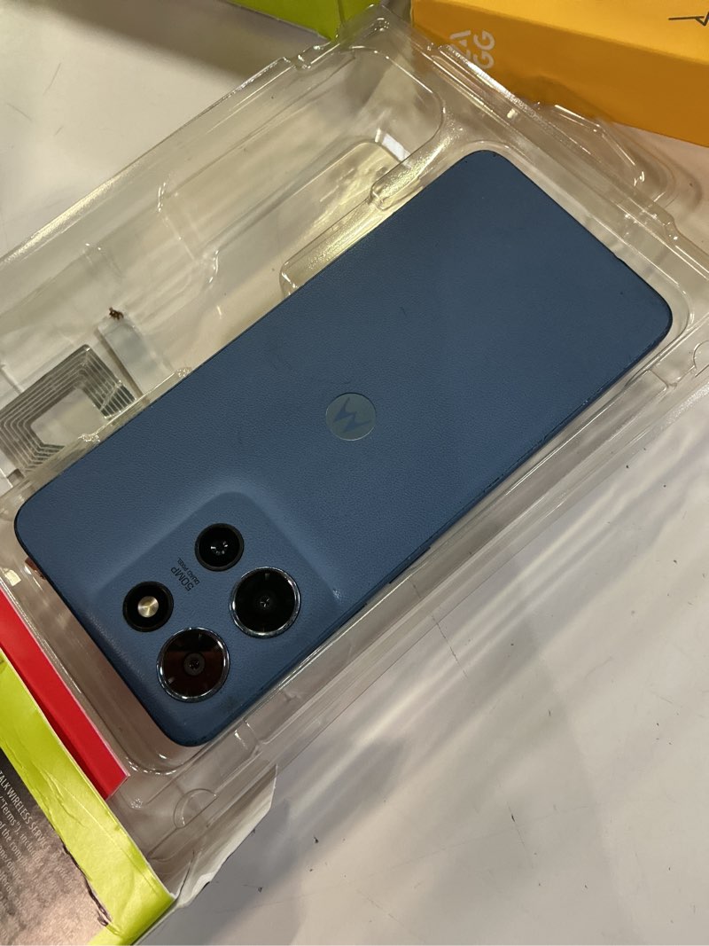 Condition photo showing As Is for straight talk motorola moto g 2025, 5g, 64gb, blue - prepaid smartphone [locked to straight talk].    *** working condition verified. no network or connectivity tests were performed. bidder be advised ***