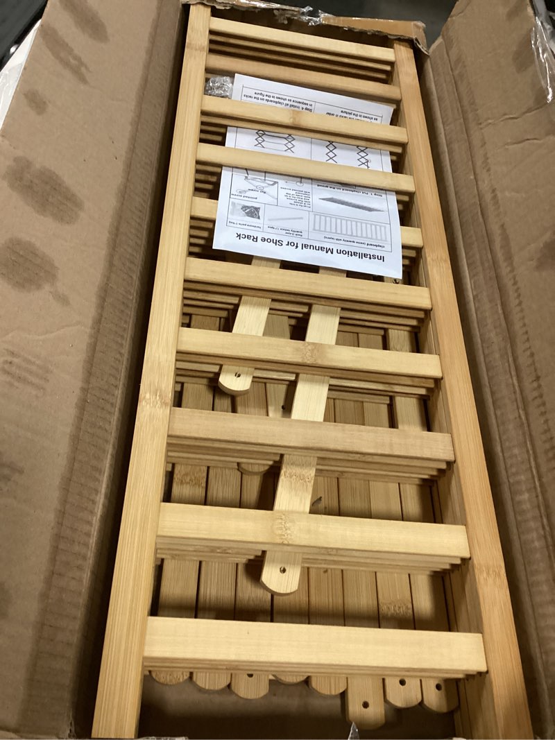 Condition photo showing Good Condition for 6-Tier Bamboo Shoe Rack Organizer - Freestanding for Entryway, Hallway, Wardrobe - Holds 24 Pairs of Shoes 6-Tier-B