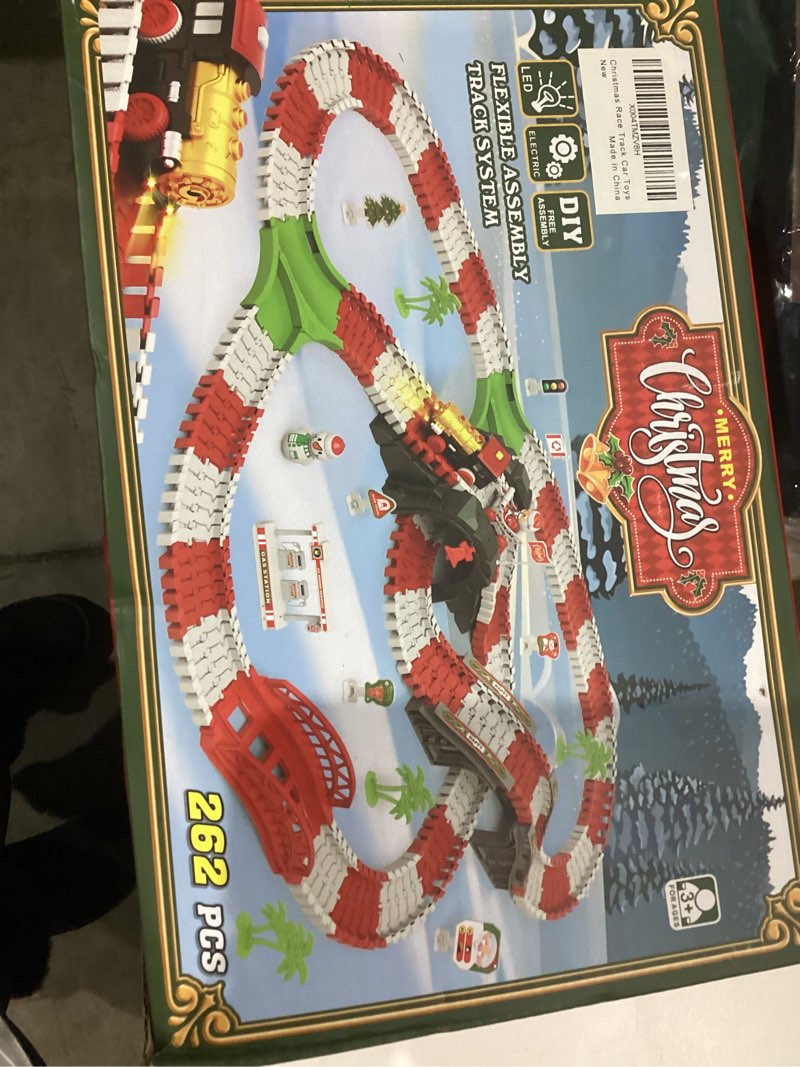 Condition photo showing New/Like New for Christmas Track Toy Set - 262 PCS Christmas Race Track Playset - Christmas Theme Race Track Toy Set - Flexible DIY Christmas Train Track Set for Boys Girls, Great Toys for Kids Age 3+