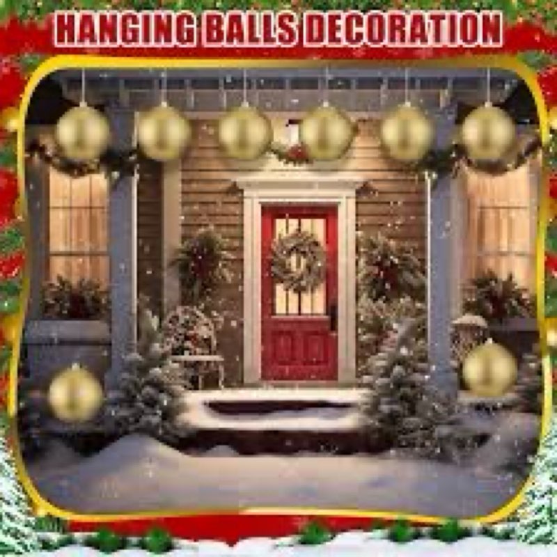 Zubebe 6 Pcs 8" Extra Large Outdoors Christmas Balls Ornaments Jumbo Oversized Christmas Tree Decora