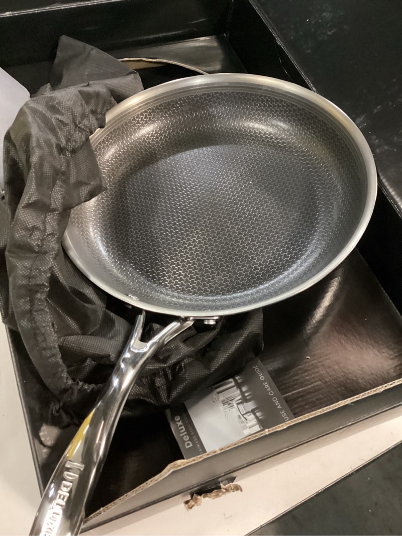 Condition photo showing Good Condition for DELUXE Hybrid Ceramic Nonstick 12-Inch Fry Pan with Tempered Glass Lid, Skillet with Stay-Cool Handles, Dishwasher&Oven Safe, PFOA Free Compatible with All Cooktops Pan + Lid 12 Inch