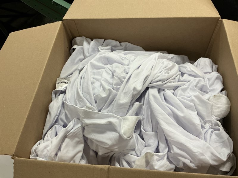 Condition photo showing As Is for VEVOR 30 PCS White Folding Chair Covers - Ideal for Weddings, Parties, Dining, and Banquets - Univer