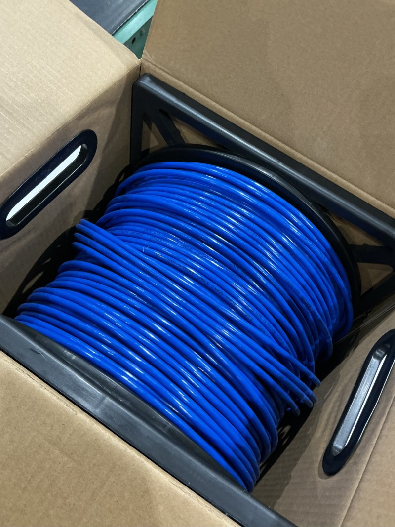 Condition photo showing Good Condition for cat6 direct burial ethernet cable 1000ft 23awg solid cca waterproof (blue) | outdoor cat 6 internet cable, solid 23awg cca wire, waterproof & uv resistant hdpe jacket, 550mhz bandwidth, easy pull box blue 1000ft