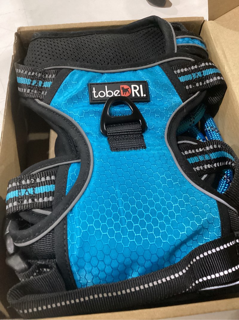 Condition photo showing Good Condition for no pull dog harness adjustable reflective oxford easy control medium large dog harness with a free heavy duty 5ft dog leash x-large blue harness+leash