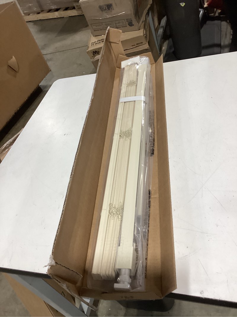 Condition photo showing As Is for lazblinds no tools no drill 1" vinyl mini blinds, cordless blinds for windows, light filtering horizontal window blinds & shades, 29" w x 48" h, cream cordless-cream 29" w × 48" h