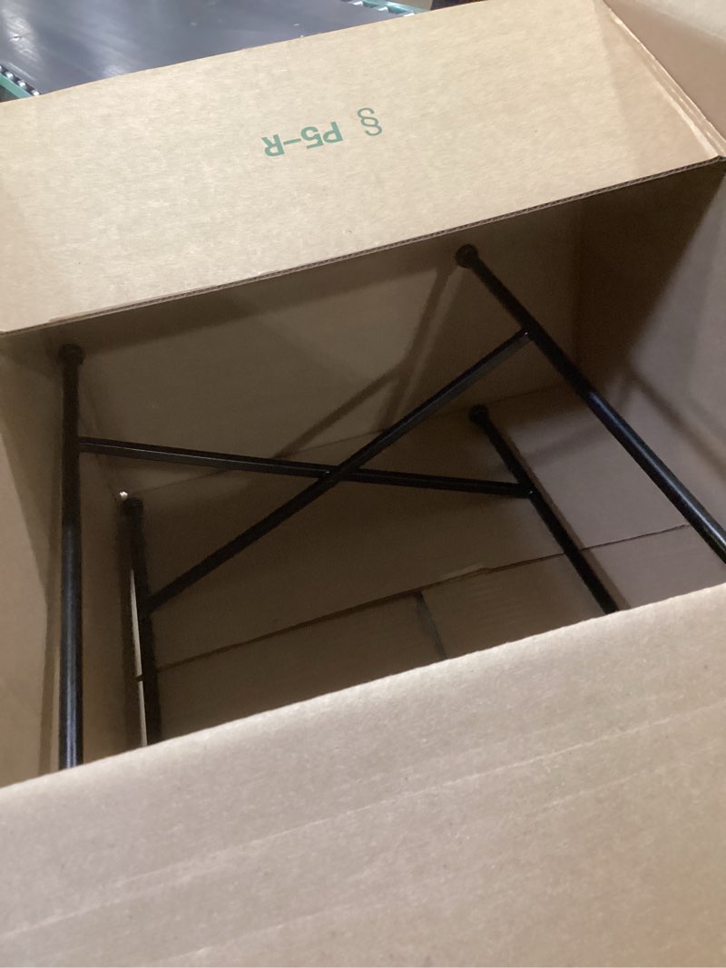 Condition photo showing Good Condition for kate and laurel sanzo transitional metal skinny side table, 17 x 9 x 24, black, rectangular slim bedroom nightstand with hammered tabletop for use as bedside accent or living room end table