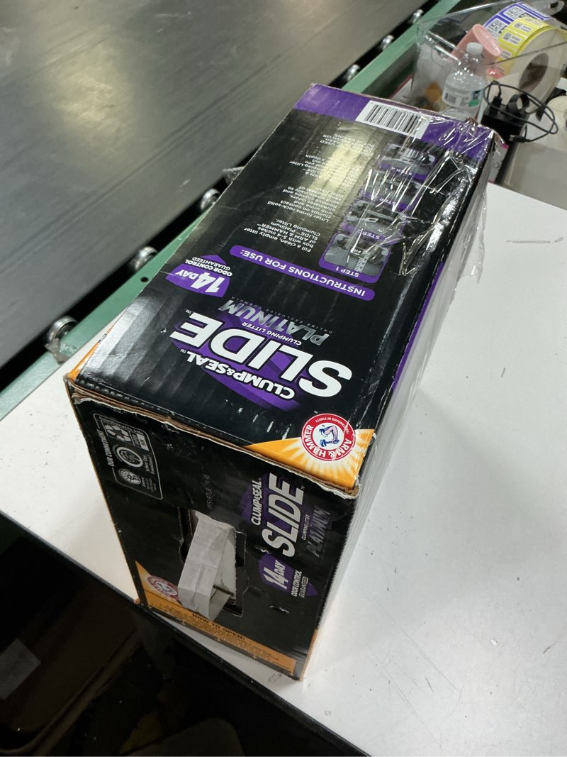 Condition photo showing Good Condition for ARM & HAMMER Clump & Seal Slide Platinum Multi-Cat Clumping Cat Litter, 14-Day Odor Control, EZ Clean Technology, 27.5 lbs – No Scrubbing, Powerful Odor Eliminator SLIDE Platinum Clumping Litter 27.5 Lbs