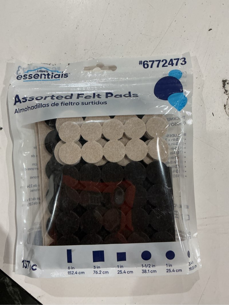 Condition photo showing Good Condition for lowe's essentials 137 -pack assorted beige assorted felt furniture pads