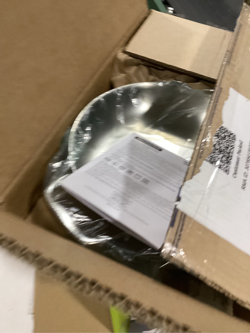 Condition photo showing Good Condition for all-clad d3 3-ply stainless steel sauté pan with lid & handle 3 quart, induction, oven broiler safe 600f, multi-cooktop, deep frying pan, everyday pan, skillet, pots and pans, cookware, kitchen silver 3-quart silver