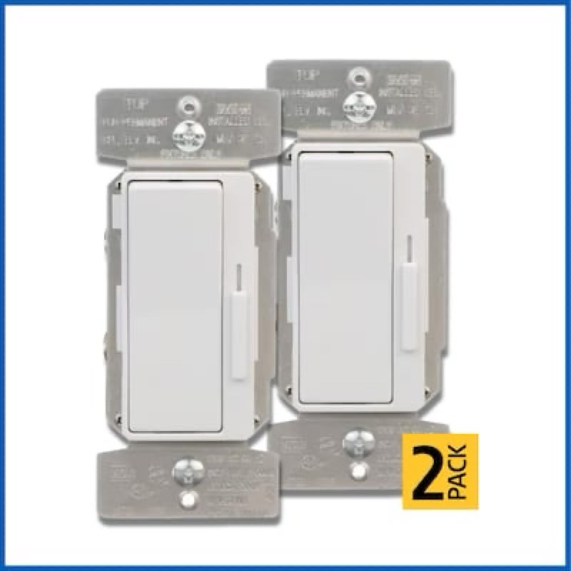 eaton universal single-pole/3-way led decorator light dimmer white 2 -pack