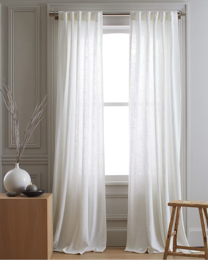 cotton sheer curtain set (set of 2) 48 in x 84 in
