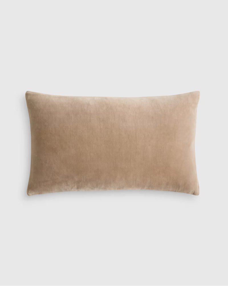 classic cotton velvet pillow cover color: taupe size: 12x20 individual