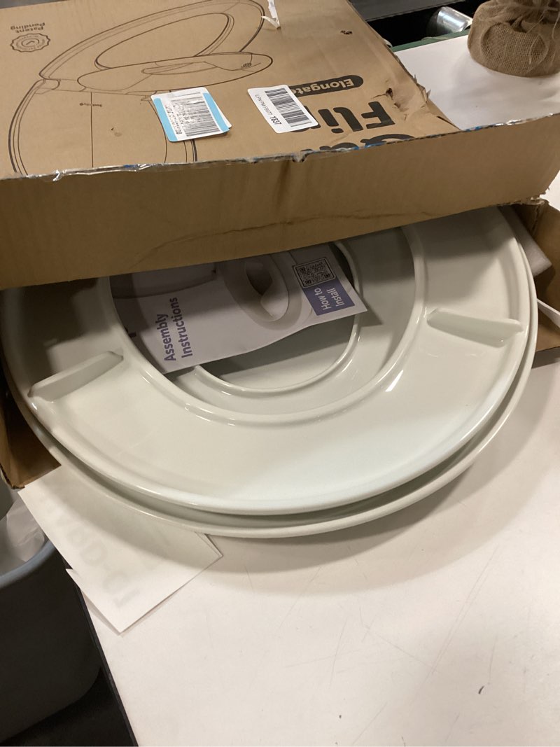 Condition photo showing Good Condition for Quick Flip Elongated Toilet Seat with Built-In Potty & Splash Guard for Toddler Training, Slow Close - Jool Baby