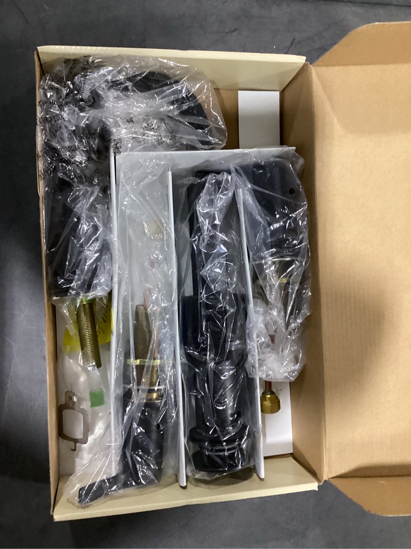 Condition photo showing Good Condition for allen + roth veda matte black widespread 2-handle watersense high-arc residential handle bathroom sink faucet with drain