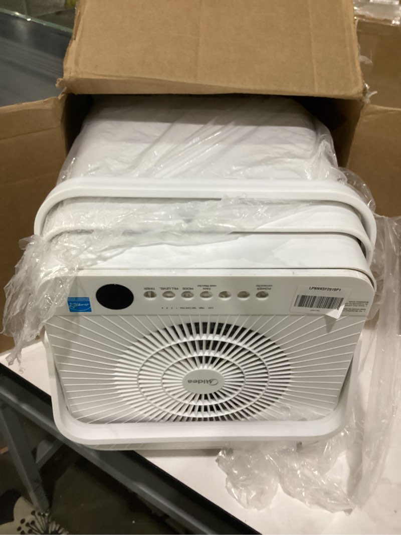 Condition photo showing As Is for not tested, similar to**** midea cube 35 pint dehumidifier for basement and rooms at home for up to 3,500 sq. ft., smart control, compatible with alexa (grey), drain hose included 3,500 sq. ft.grey