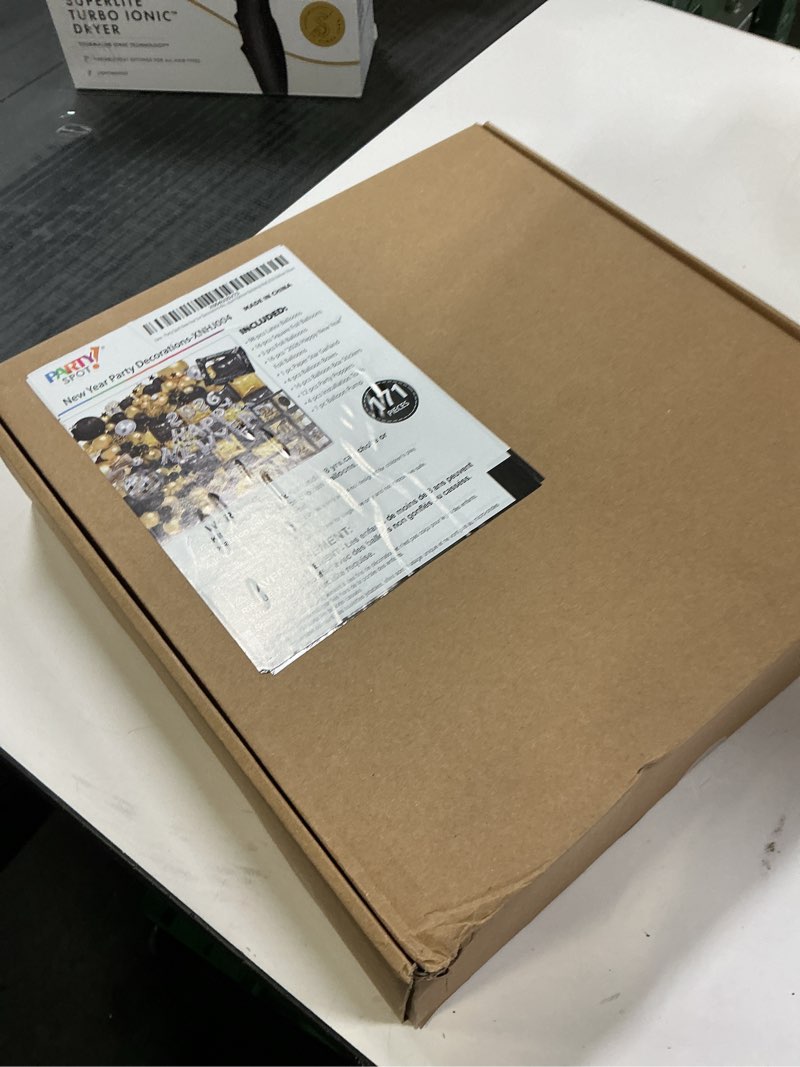 Condition photo showing New/Like New for Party Spot! New Year Eve Decorations-Black and Gold Foil Square Balloon Backdrop Wall,2026 Balloon Boxes With Stickers, "2026 HAPPY NEW YEAR" Foil Balloons,Handheld Confetti Poppers 171 pcs