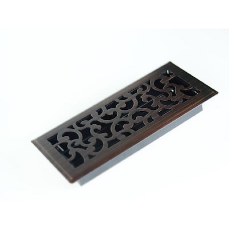  allen + roth 4-in x 12-in maximum airflow steel oil-rubbed bronze savannah design floor register