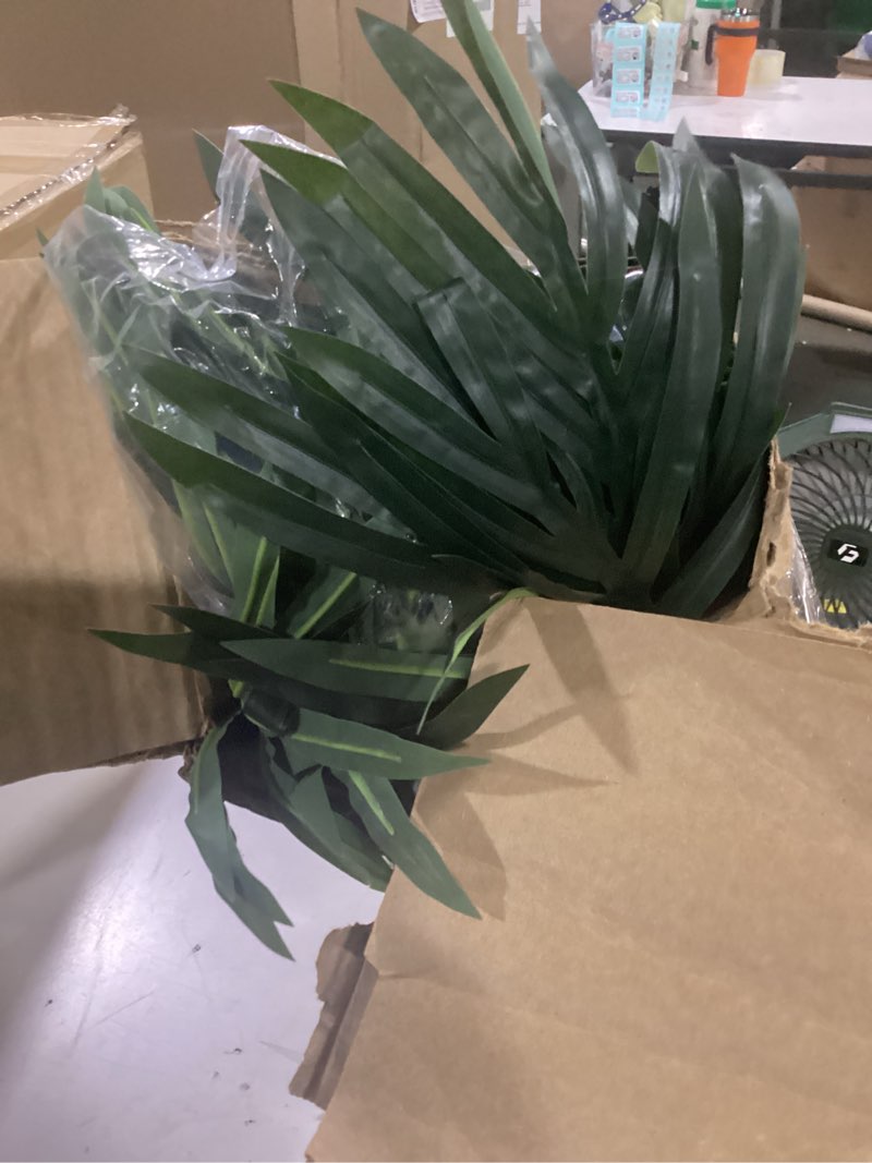 Condition photo showing Good Condition for nearly natural 6.5ft artificial golden cane palm tree, lifelike silk indoor palm with three textured trunks flexible fronds nursery planter, low maintenance triple stalk 6ft 6in 1