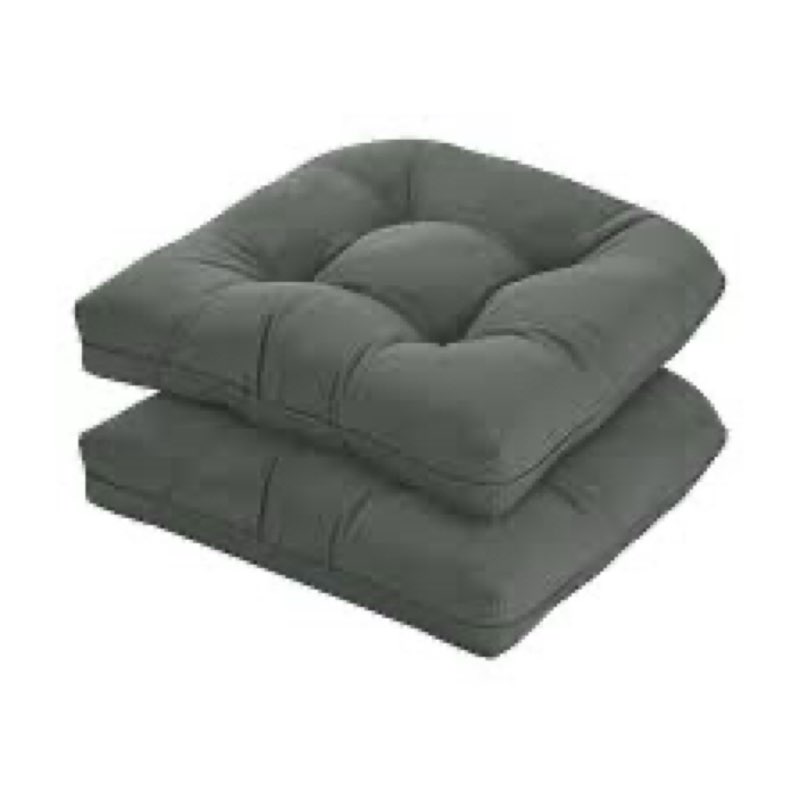 HOMELYSIAN 19x19 Outdoor Chair Cushions Set of 2, Tufted Wicker Patio Furniture Cushions, Thick Outd