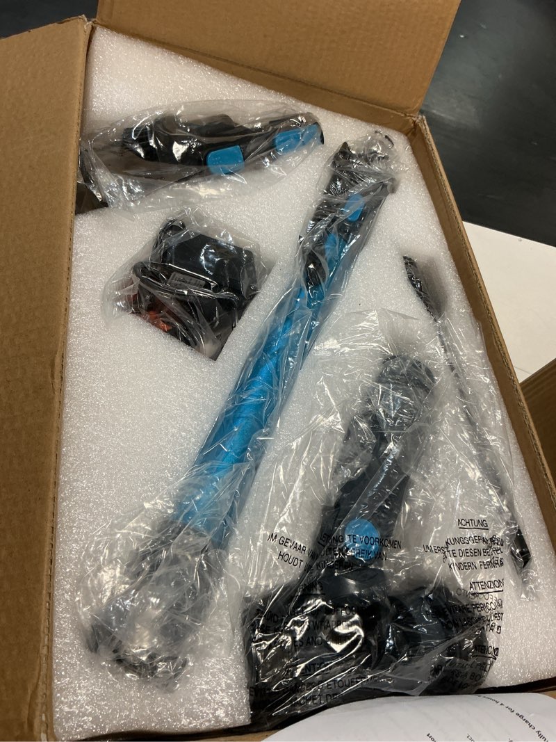 Condition photo showing Good Condition for cordless stick vacuum cleaner: 400w & 48kpa suction with 65min runtime, self-standing with green light & anti-tangle brush, rechargeable lightweight vacuum for home pet hair on carpet and hard floors aqua blue max 55kpa-up to 65mins
