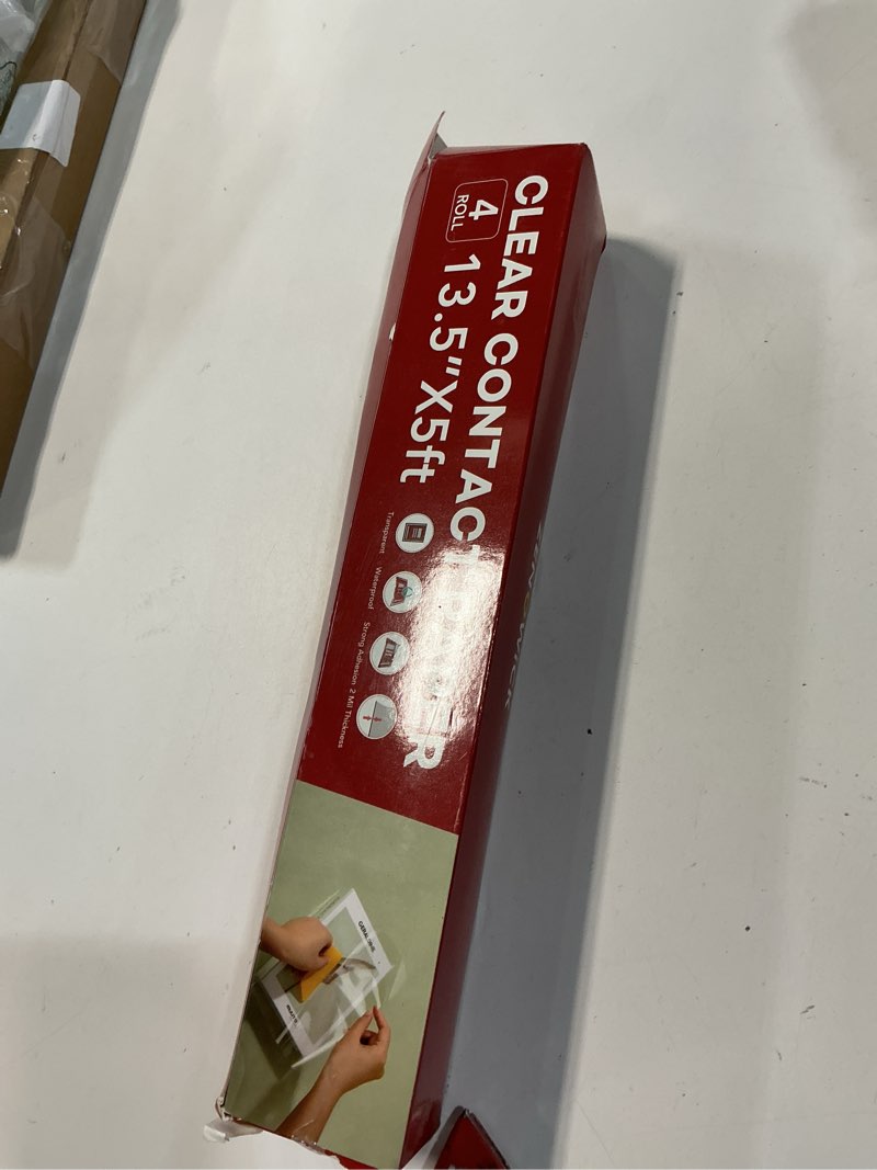 Condition photo showing New/Like New for 4 Rolls Clear Contact Paper, Plastic Book Covers 13.5 in x 5 ft, Contact Paper Peel and Stick, Clear Self Adhesive Protective Liner Papers Protector for Crafts Paperback Textbook Hard Covers Documents 4 Rolls 13.5"x5ft