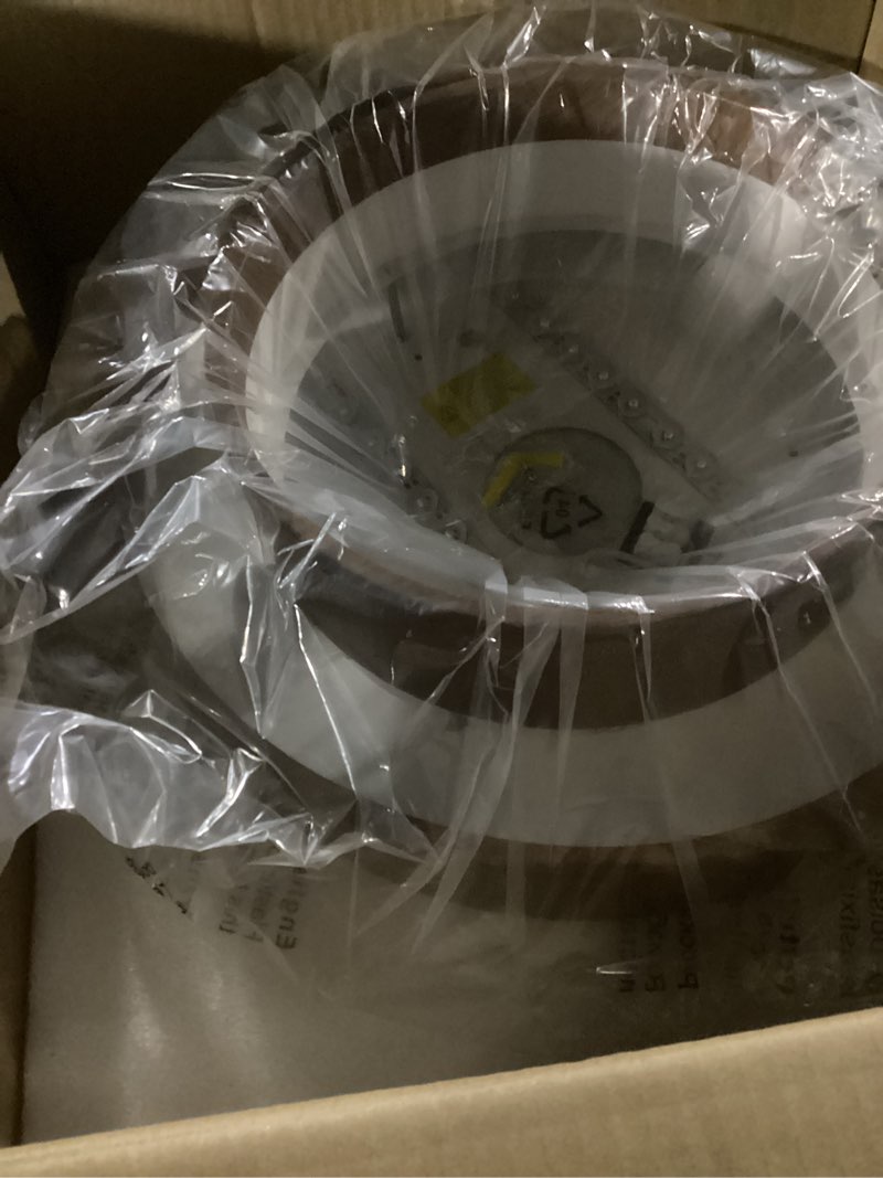 Condition photo showing New/Like New for double ring ceiling light modern wood grain led lights walnut color lamp for bedroom living room entrance 3 color