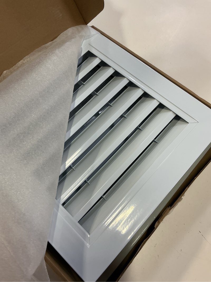 Condition photo showing New/Like New for gisafai 2 pcs 12" x 12" gable vent aluminum alloy wall vents shed attic window with screen return air grill with screws, for ventilation exterior doors wall house (white) 12x12 inch white