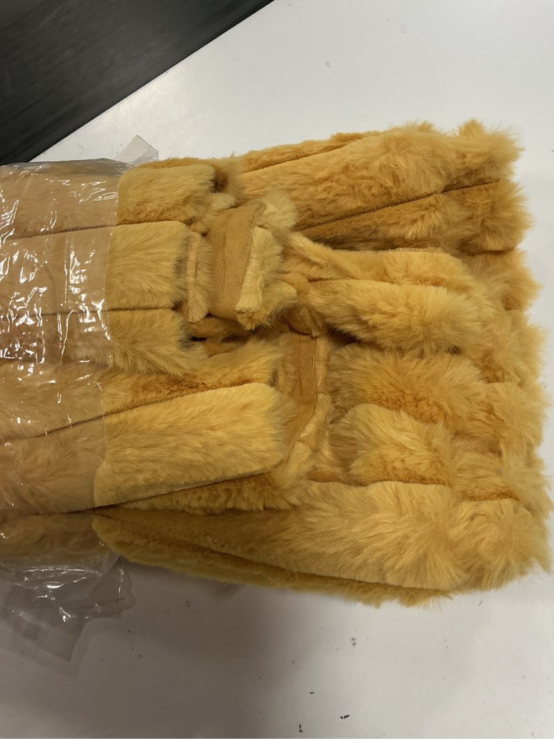 Condition photo showing Good Condition for pallene faux fur plush throw pillow covers 26x26 set of 2, luxury soft fluffy striped decorative pillow covers for sofa, couch, living room, mustard yellow mustard yellow 26" x 26" (pack of 2)
