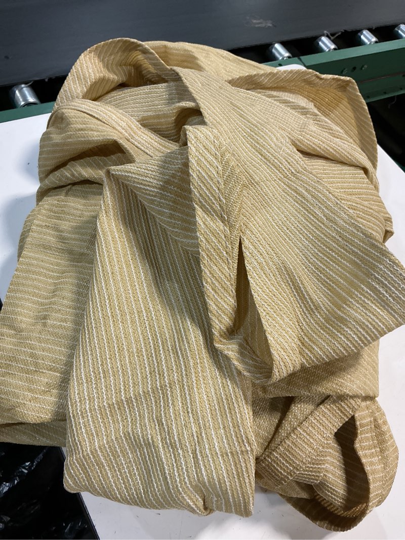 Condition photo showing As Is for royal shade 16' x 16' ' beige triangle sun shade sail canopy outdoor patio fabric screen awning rtapt24 - upf50+ 95% uv blockage, heavy duty, water & air permeable (we make custom size)